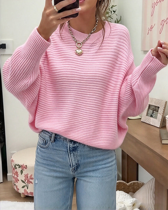 Pullover Stylowy Rękaw Nietoperz