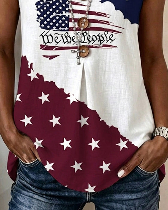 Tank Tops Gwiazdy I Paski Nadruk