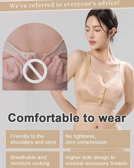 Biustonosz Z Przodu Zapięcie Satyna Koronka