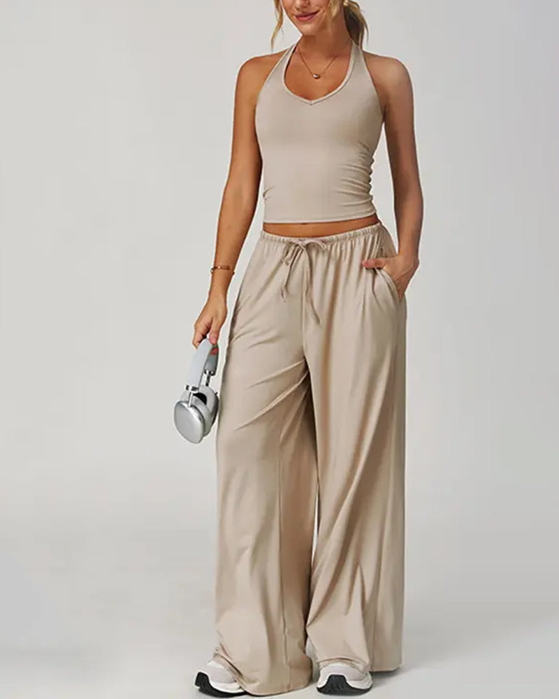 Zestaw Halter V-Szyja Swobodny