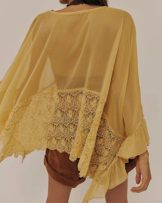 Cover-Up Koronka Patchwork Mesh