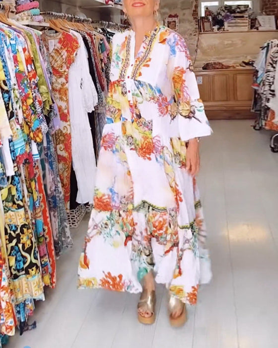 Sukienka boho z guzikami