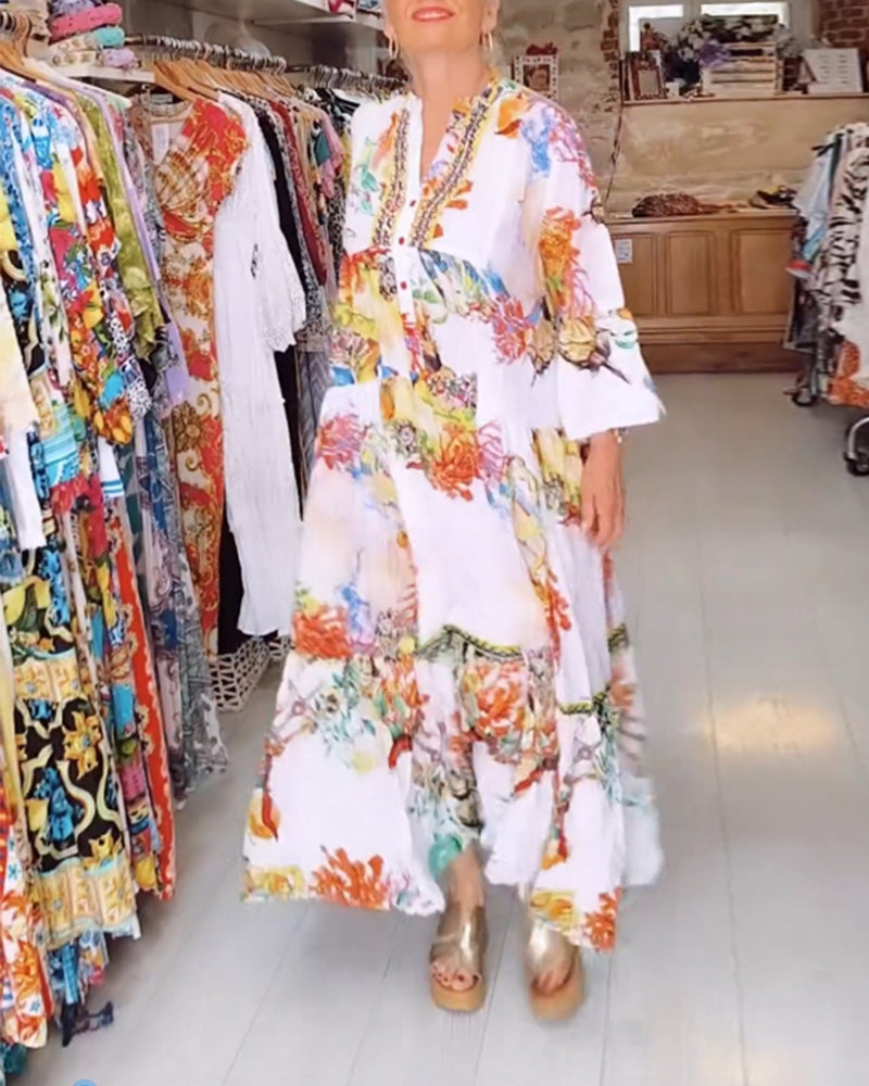 Sukienka boho z guzikami