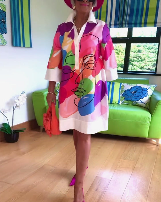 Sukienka z portretowym nadrukiem