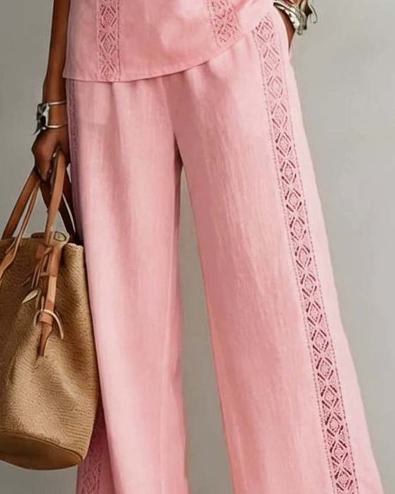 Dwuczęściowy Zestaw Hollow Out Halter