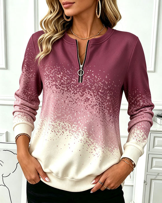 Bluza Zamek Błyskawiczny Gradient Kontrast