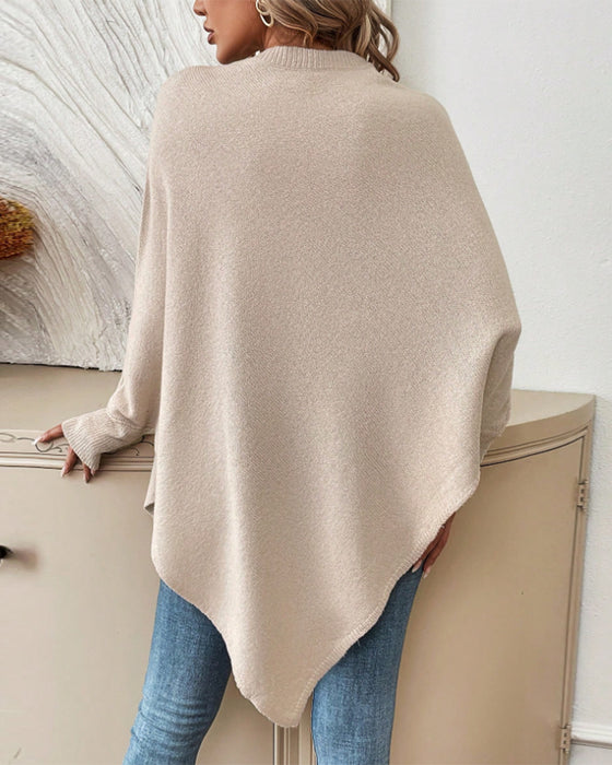 Kwiatowy Luźny Sweter z Nietoperzymi Rękawami