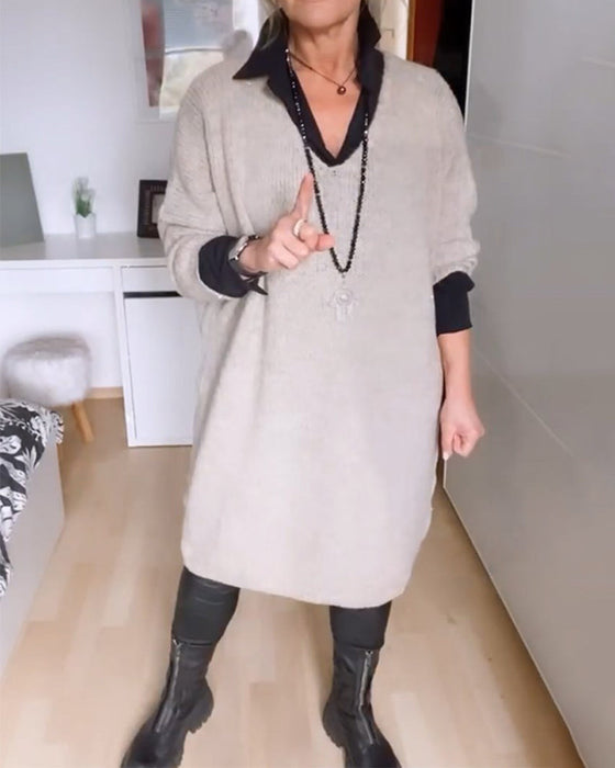 Sukienka koszulowa zapinana na guziki w jednolitym kolorze