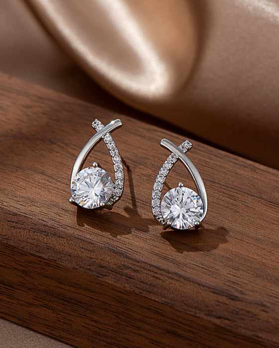 Wysokie kolczyki sztyfty z kamieniem