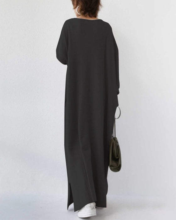 Długa dzianinowa sukienka oversize