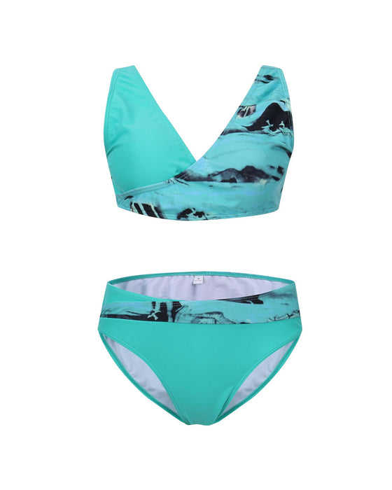 Kolorowe bikini z kopertowym biustonoszem