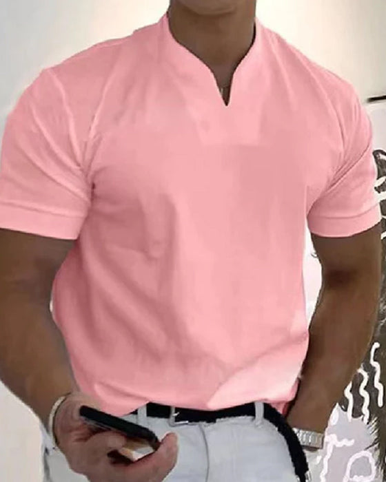 Sportowa koszulka z krótkim rękawem i dekoltem w serek