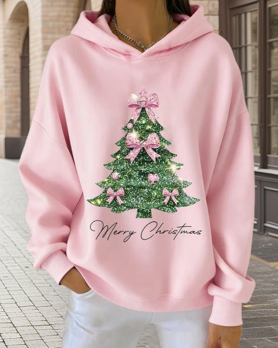 Bluza Z Kapturem Casual Świąteczny Nadruk