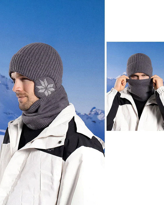 Zestaw ciepłej czapki z dzianiny z szalikiem