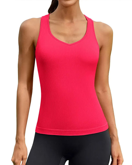 Tank Top Racerback Ramiączko Wbudowany Biustonosz