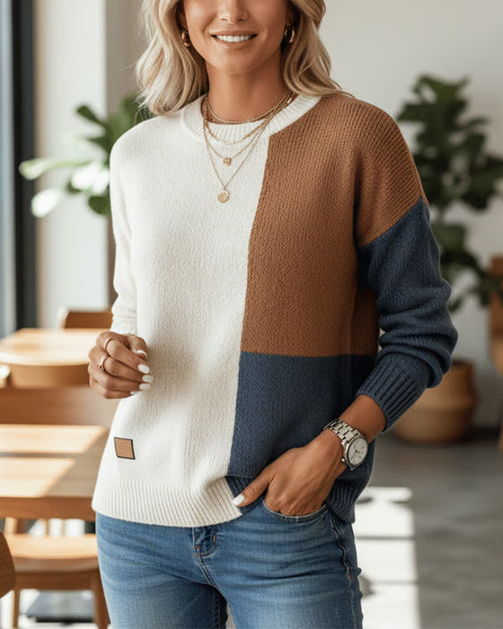 Sweter Color-Block Moda
