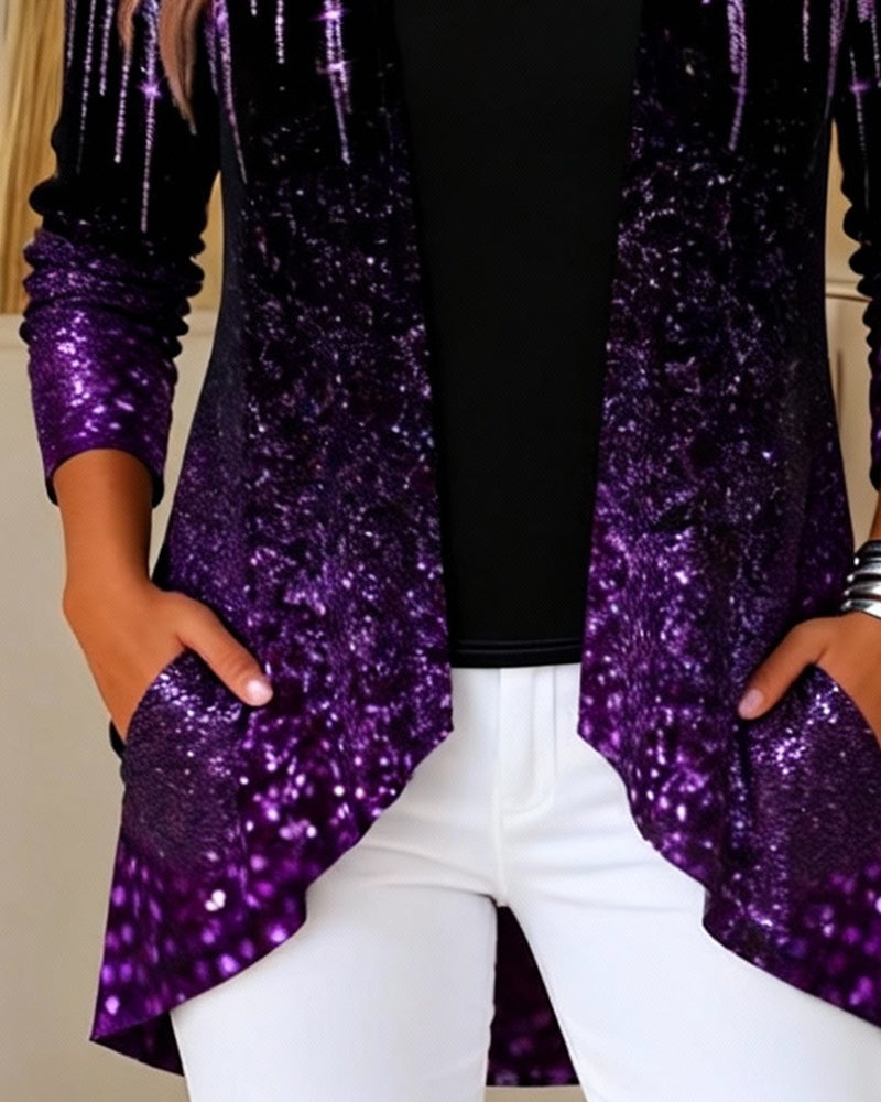 Top Nieregularny Faux Dwuczęściowy Drukowany