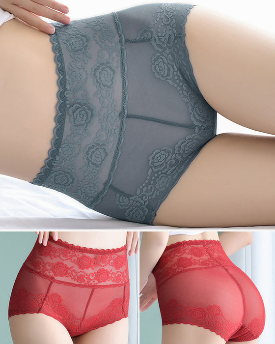 Koronkowe majtki z wysokim stanem