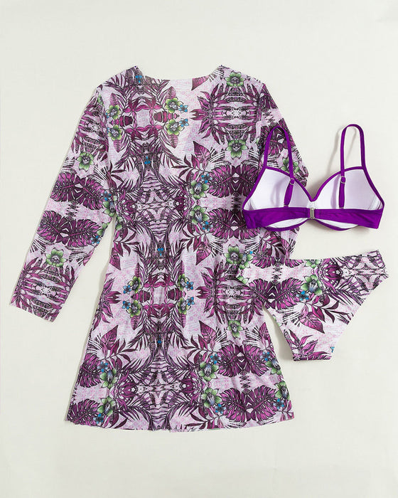 Dwuczęściowy strój kąpielowy bikini z kimono