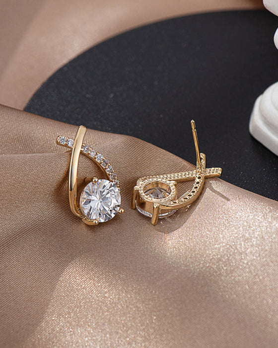 Wysokie kolczyki sztyfty z kamieniem