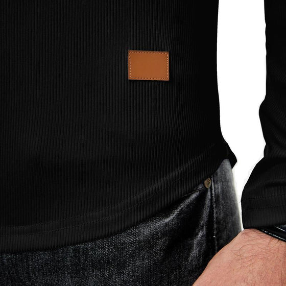 Koszula Męska Slim Fit Z Dekoltem W Serek I Długim Rękawem