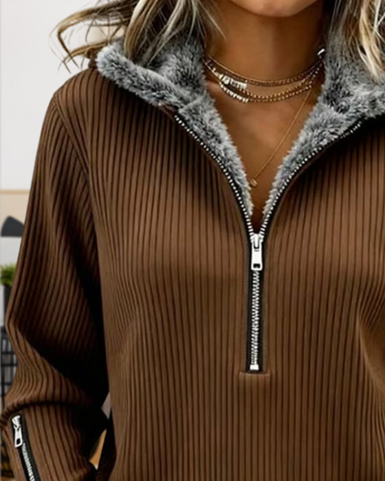 Sweter Półzamek Kołnierz Casual