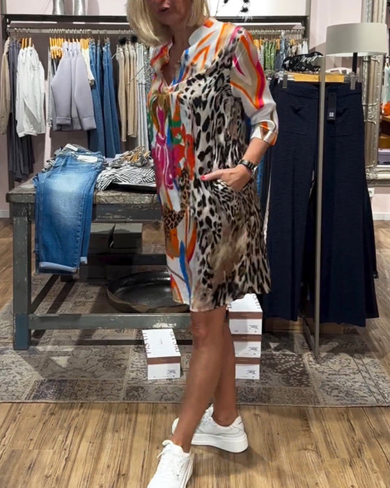 Damska, codzienna, kolorowa sukienka