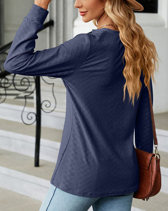 Bluzka z dekoltem w serek w jednolitym kolorze