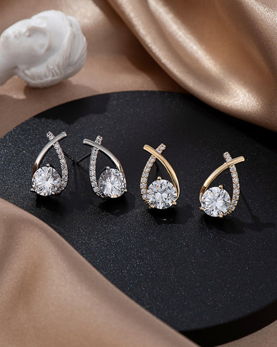 Wysokie kolczyki sztyfty z kamieniem