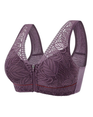 Koronkowy biustonosz zapinany z przodu na zamek