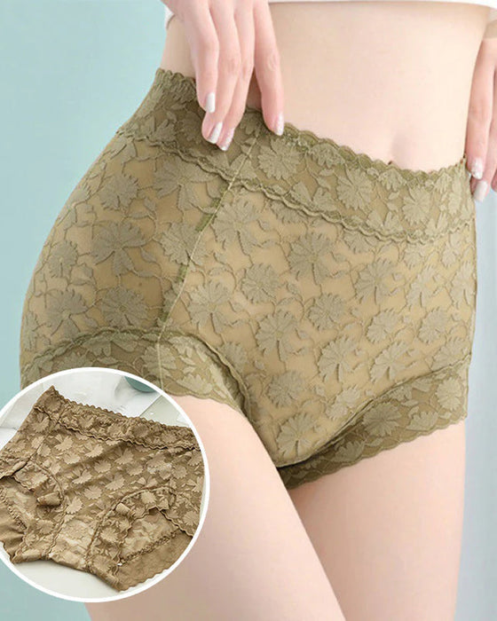 Koronkowe majtki z wysokim stanem