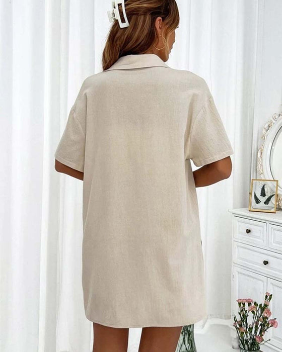 Komplet koszula i spodenki w jednolitym kolorze