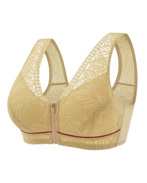 Koronkowy biustonosz zapinany z przodu na zamek