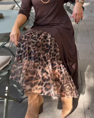 Spódnica Casual Wzór Lamparta Uniwersalna