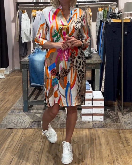 Damska, codzienna, kolorowa sukienka