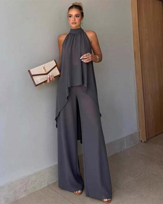 Set Swobodny Asymetryczny Bez Rękawów