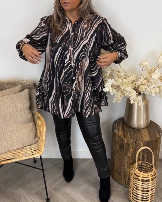 Bluzka w stylu retro z długim rękawem