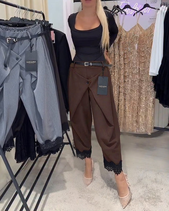 Spodnie Modna Koronka Szycie Harem