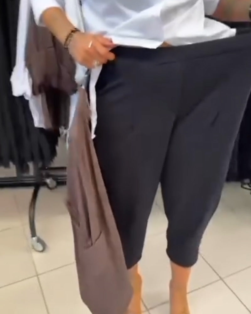 Spodnie Stylowy Jednolity Kolor Haremy