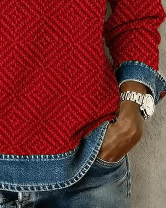 Bluza Z Kołnierzem Denim Patchwork
