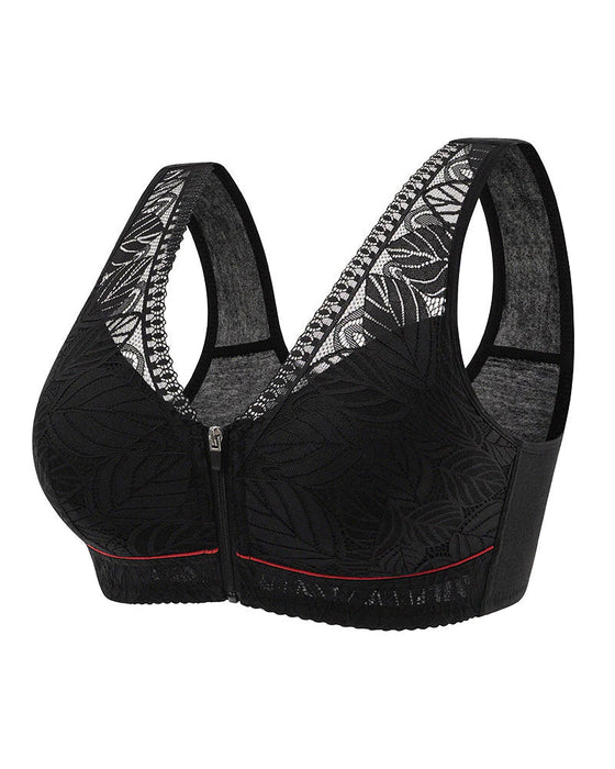 Koronkowy biustonosz zapinany z przodu na zamek