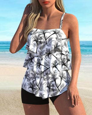 Tankini Modny Na Ramiączkach Z Nadrukiem Dwuczęściowy