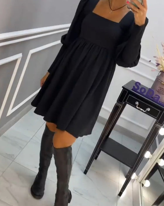 Elegancka sukienka z kwadratowym dekoltem