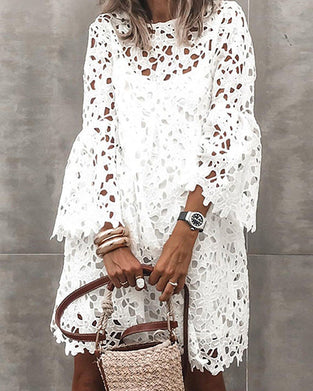 Rękaw rozkloszowany Koronkowa Sukienka