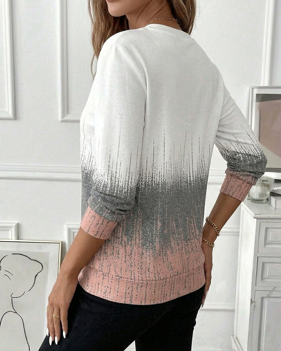 Bluza Pół Zamek Gradient Długi Rękaw