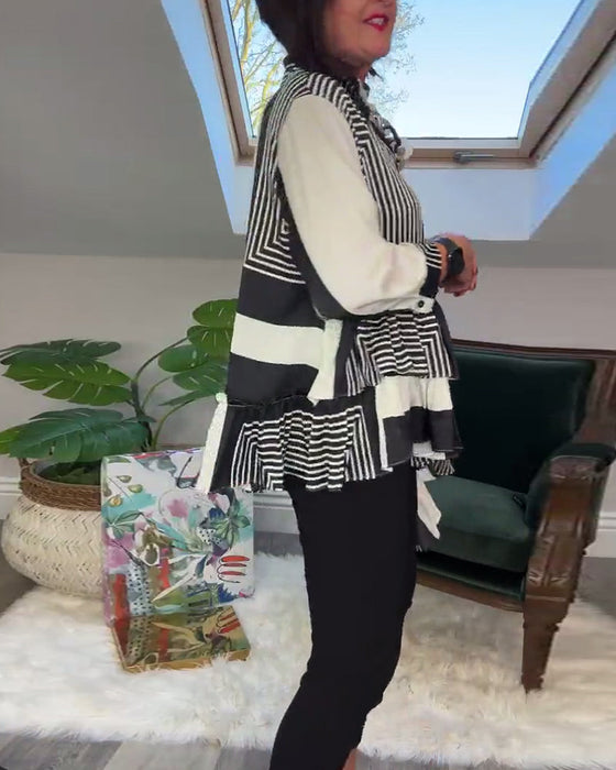 Modna koszula zapinana na guziki o nieregularnym kroju