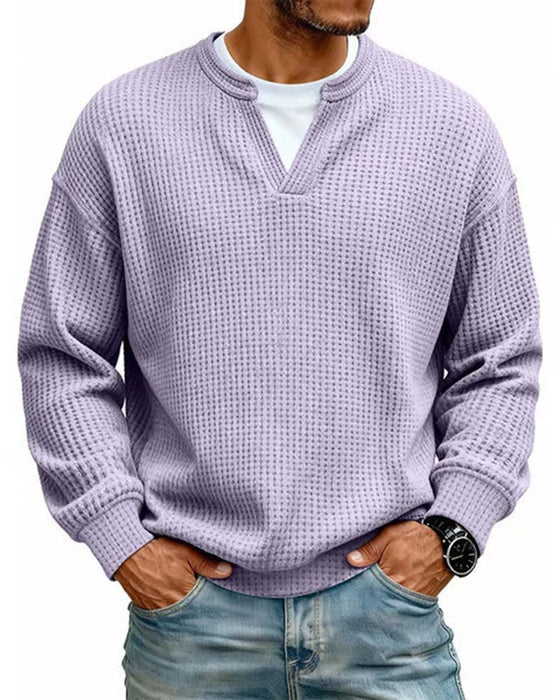 Sweatshirt Męski Okrągły Dekolt Sztuczna Warstwowość