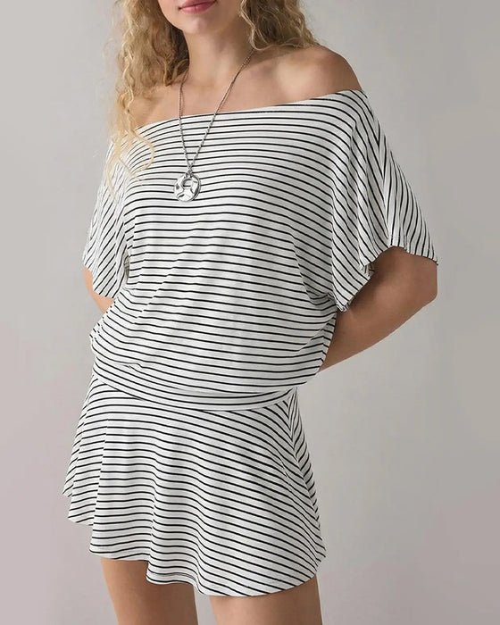 Sukienka Off-Shoulder Luźny Nietoperz