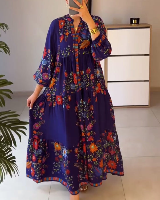 Sukienka Elegancka Kwiatowy Wzór