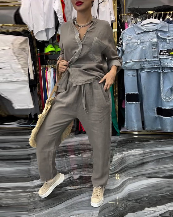 Garnitur Stójka Kieszeń Casual